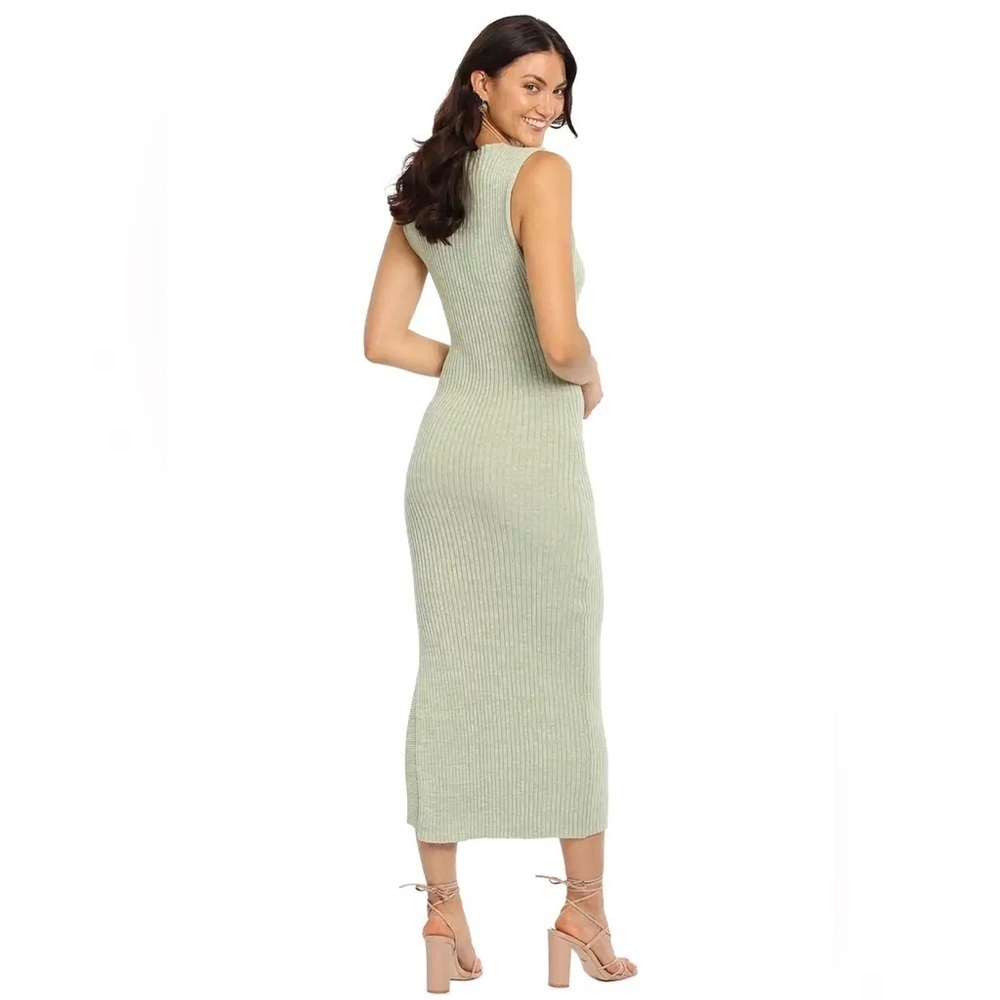 NWT Anna Quan Drew Dress 8 Sage Ribbed Knit Bodycon Maxi Vacation Resortwear - Picture 2 of 13